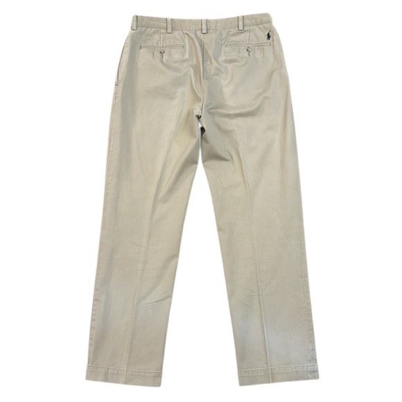 VTG 90’s Polo Ralph Lauren Ethan Pleated Front Chino Pant Tan Cotton Pony 36x32 - Picture 3 of 15